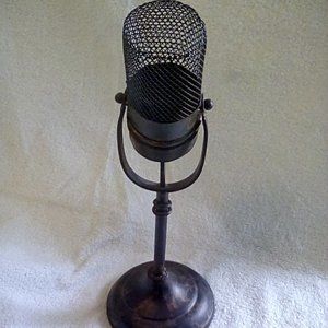 Bronze 1950s Microphone Sculpture